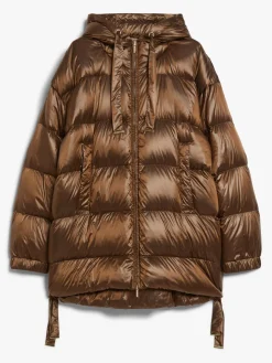 Water-repellent fabric midi down jacket