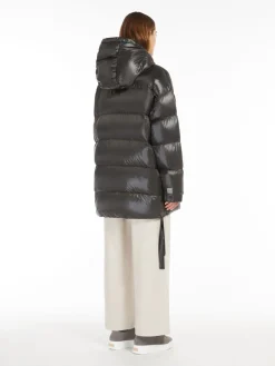 Water-repellent fabric midi down jacket