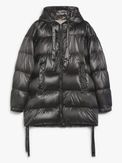 Water-repellent fabric midi down jacket