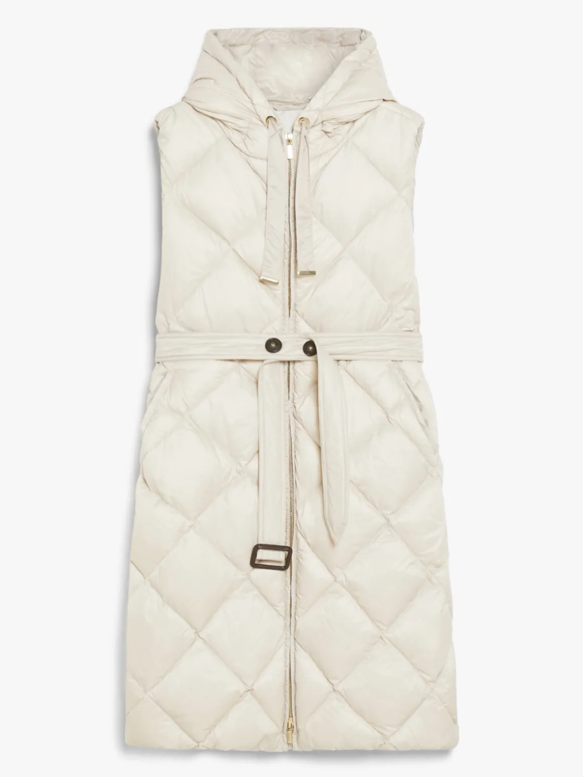 Water-repellent midi gilet