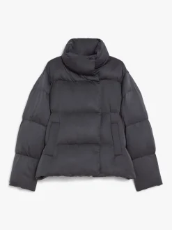 Water-repellent satin down jacket