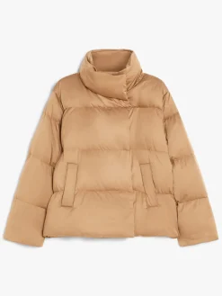 Water-repellent satin down jacket