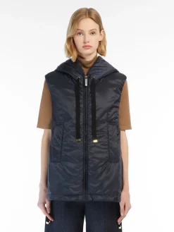 Water-repellent technical canvas gilet