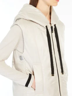 Water-repellent technical canvas gilet