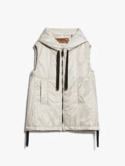 Water-repellent technical canvas gilet
