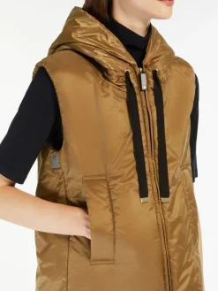 Water-repellent technical canvas gilet
