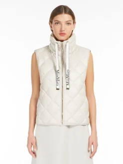 Water-repellent technical canvas gilet