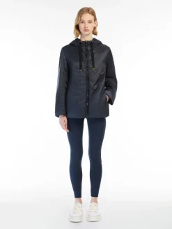 Water-repellent technical canvas travel sweatshirt