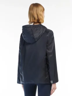Water-repellent technical canvas travel sweatshirt