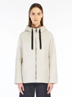 Water-repellent technical canvas travel sweatshirt