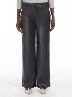 Wide coated trousers