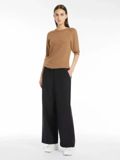 Wide jersey trousers