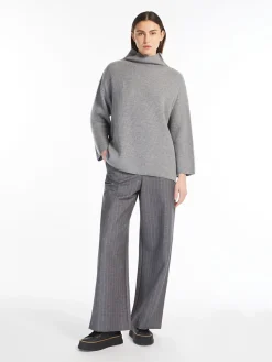 Wide jersey trousers