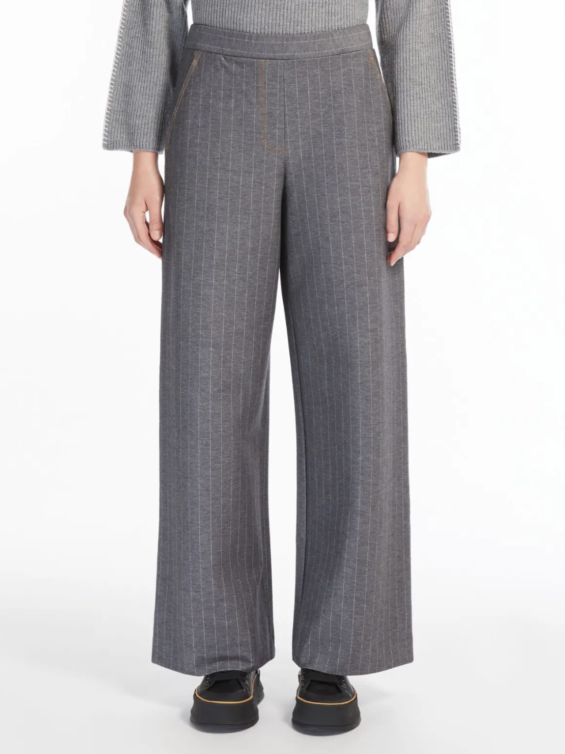 Wide jersey trousers