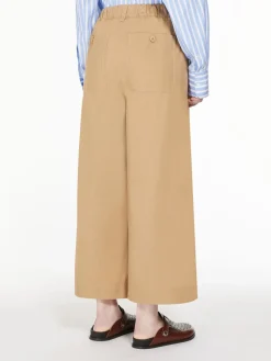 Wide-fit cotton canvas trousers