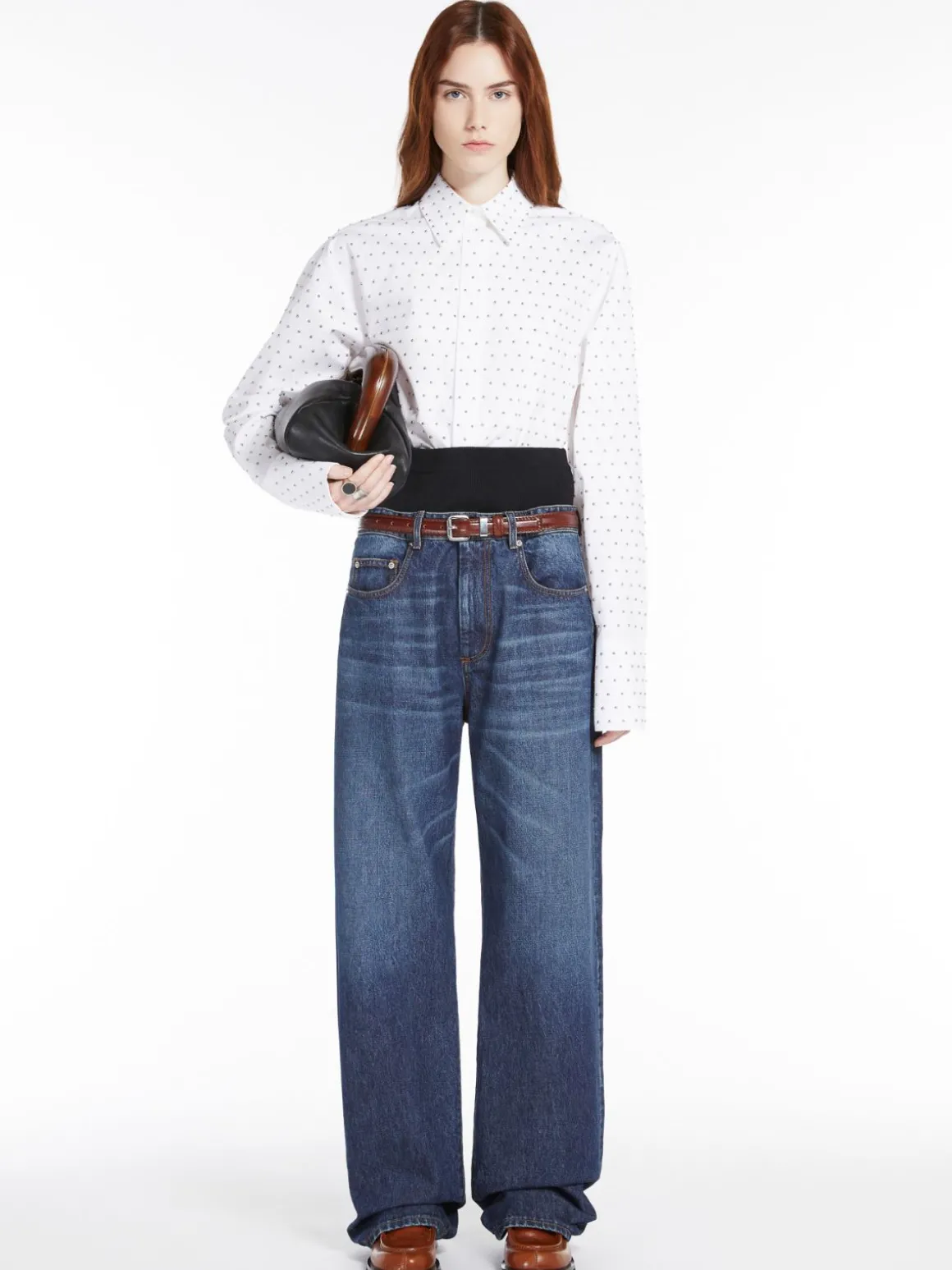 Wide-fit denim jeans