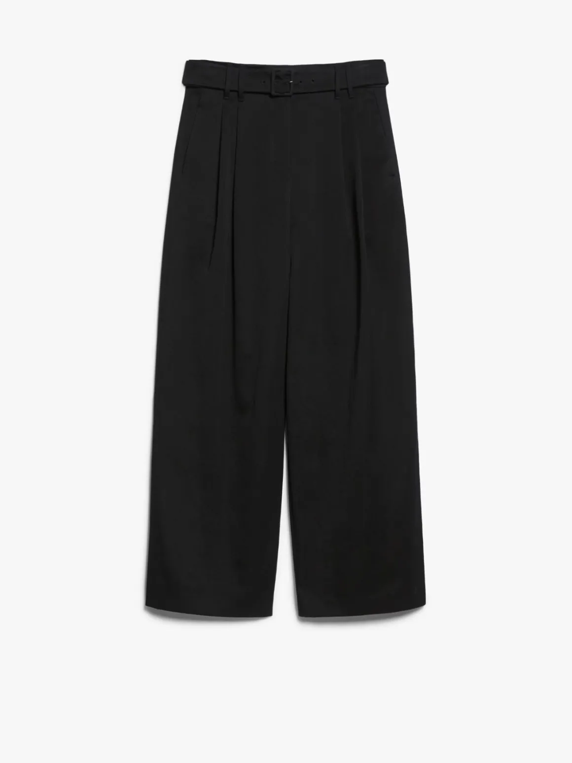 Wide-fit gabardine trousers
