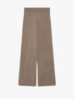 Wide-fit knit fabric trousers