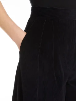 Wide-leg corduroy trousers