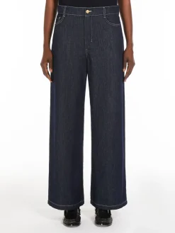 Wide-leg denim jeans