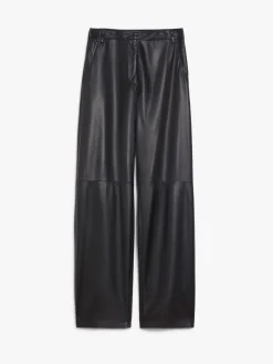 Wide-leg nappa trousers