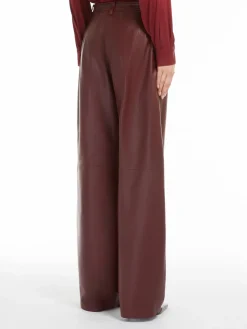 Wide-leg nappa trousers
