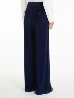 Wide-leg velvet trousers