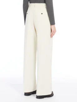 Wide-leg velvet trousers