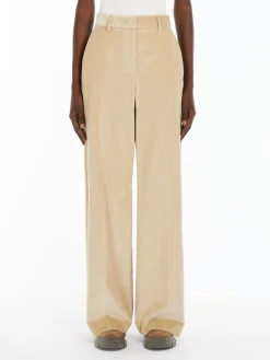 Wide-leg velvet trousers