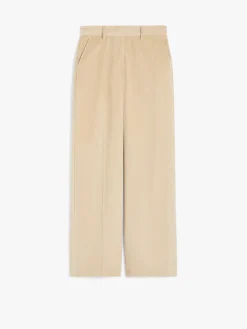 Wide-leg velvet trousers
