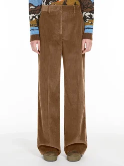 Wide-leg velvet trousers