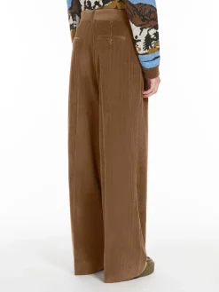 Wide-leg velvet trousers