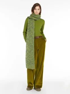 Wide-leg velvet trousers