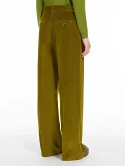 Wide-leg velvet trousers