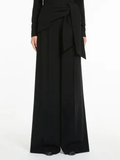Wide-leg wool felt trousers