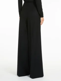Wide-leg wool felt trousers