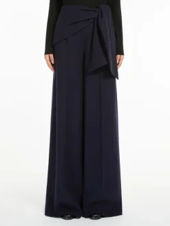 Wide-leg wool felt trousers