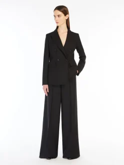 Wide-leg wool trousers