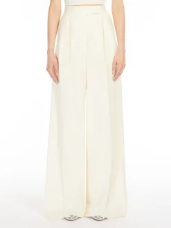 Wide-leg wool trousers