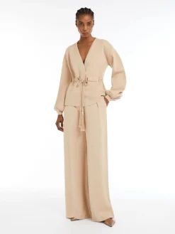 Wide-leg wool trousers