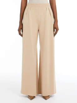 Wide-leg wool trousers