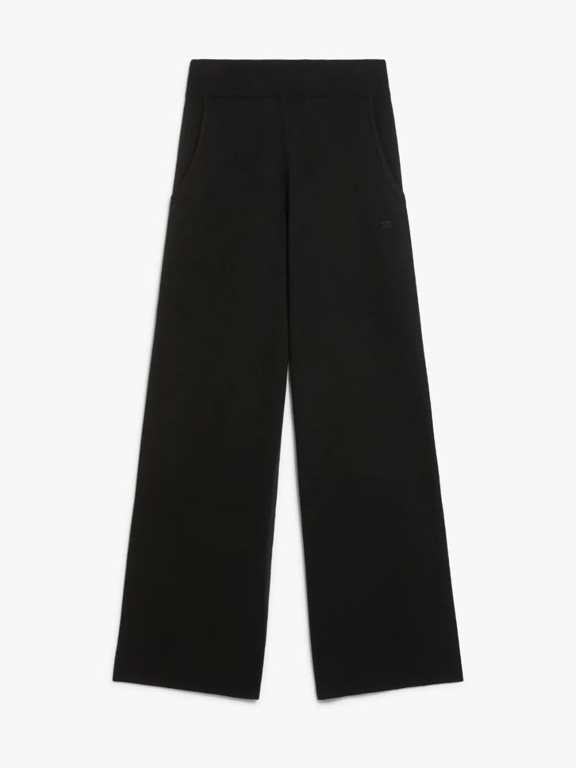 Wide-leg wool yarn trousers