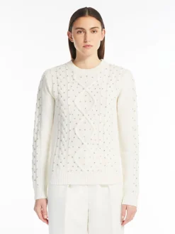 Wool and cashmere cable-knit jumper