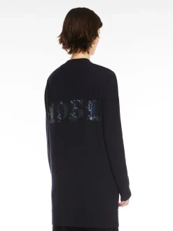 Wool and cashmere cardigan with sequins