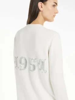 Wool and cashmere cardigan with sequins