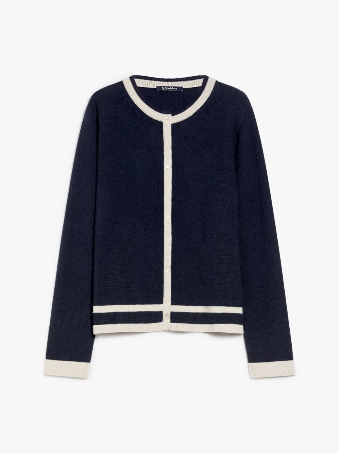 Wool and cashmere cardigan with intarsia