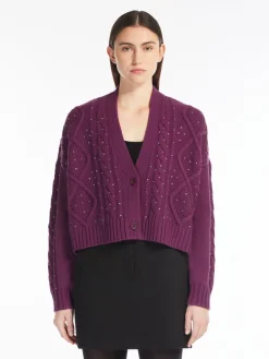 Wool and cashmere cropped cardigan