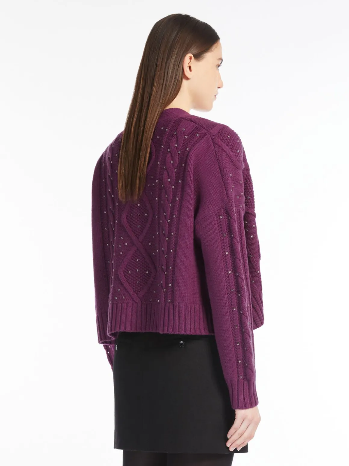 Wool and cashmere cropped cardigan