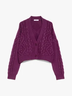 Wool and cashmere cropped cardigan
