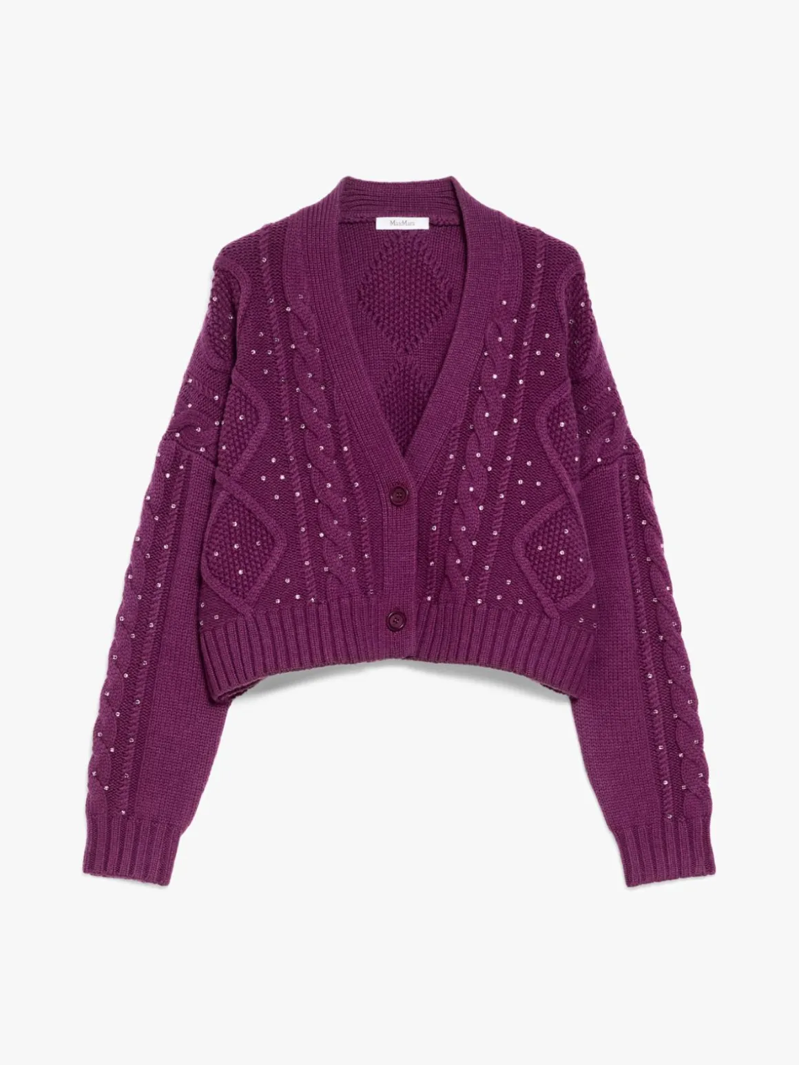 Wool and cashmere cropped cardigan